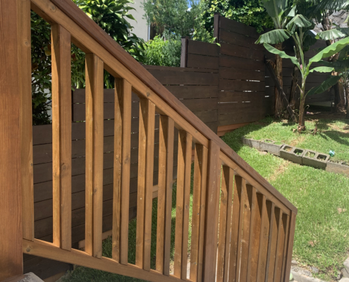 Garde-corps en bois à la Réunion